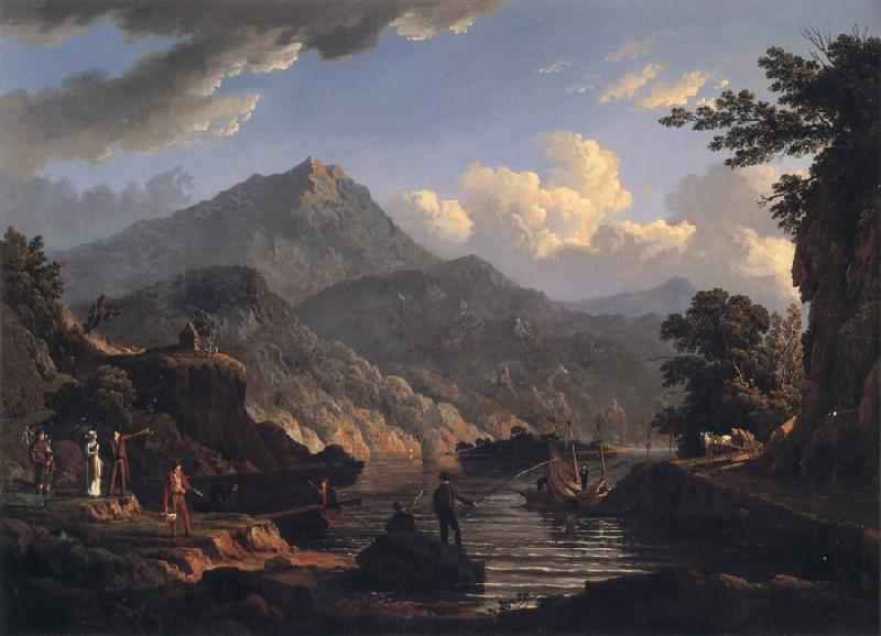 John Knox Landscape with Tourists at Loch Katrine